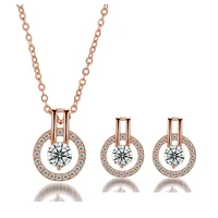 wangaiyao fashion full zirconium starry necklace and earring set simple zircon jewelry set korean valentines eye full diamond
