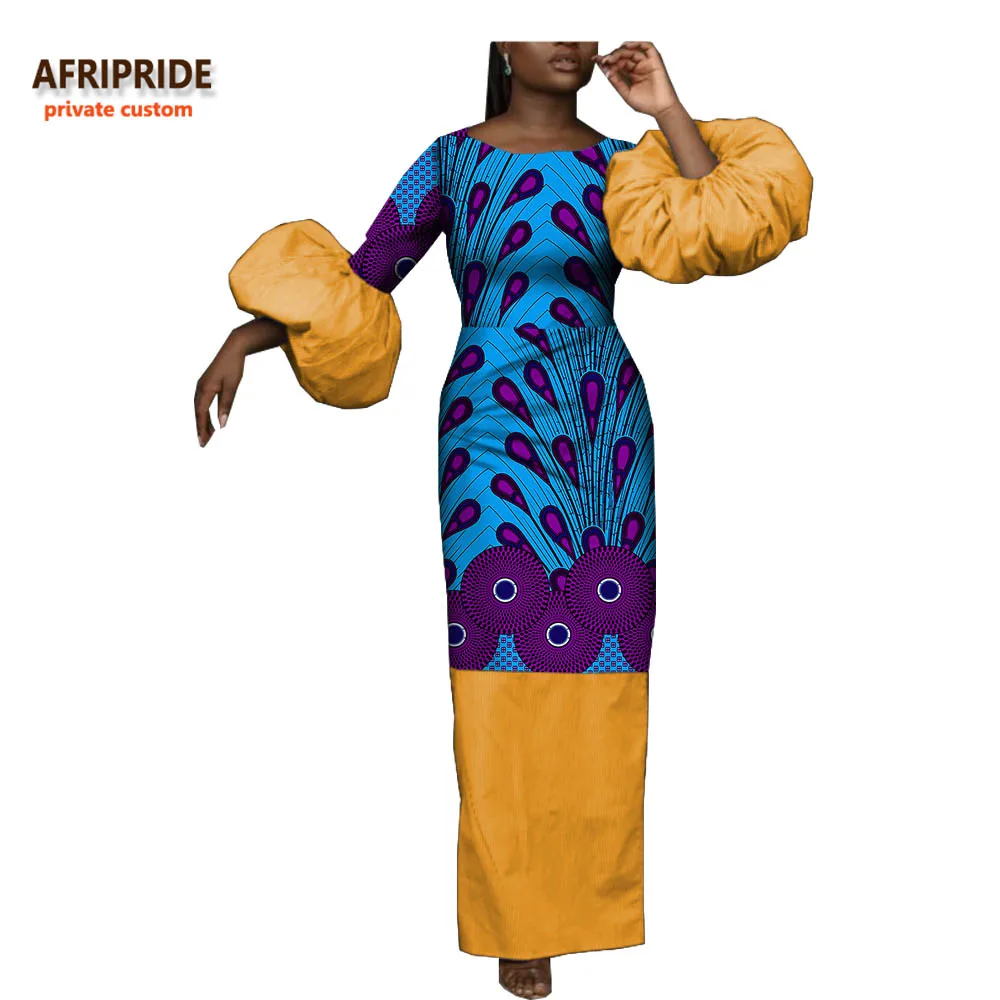 Осенняя одежда в африканском стиле прямое женское платье AFRIPRIDE с длинным рукавом