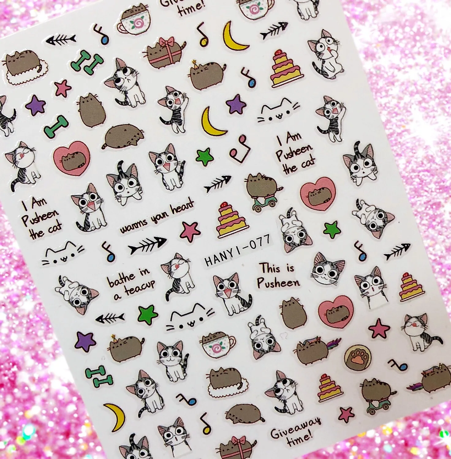 

Cartoon cat 3D Back glue Nail decal Nail sticker Nail decoration Nail art Nail tool Nail ornament HL47