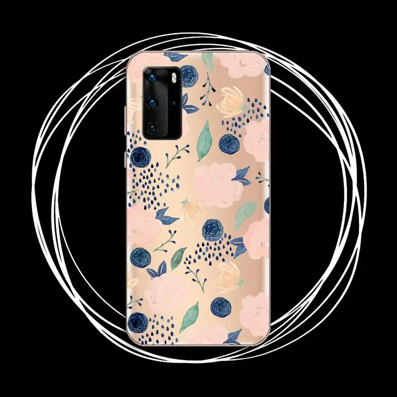 

Flower Romantic Beautiful aesthetics Phone Case Transparent for Huawei P honor 8 10i 20 30 40 smart 2019