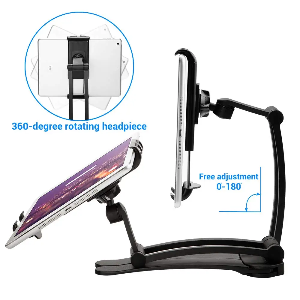 univerola aluminum tablet stand cell phone stand folding 360° swivel desk mount holder for ipad iphone 11 kitchen bedside office free global ship