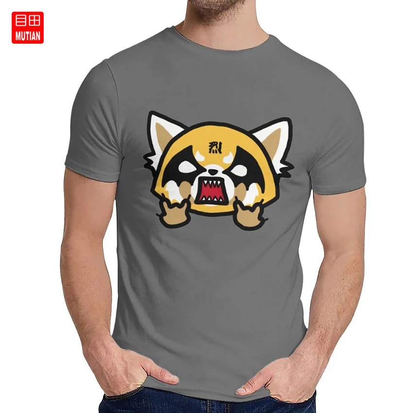 Агрессивная футболка Retsuko Death Aggretsuko модная летняя мужская с круглым вырезом и