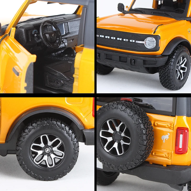Модель автомобиля Maisto 1:24 2021 Ford Bronco Badlands модель новинка в коробке серебристый три