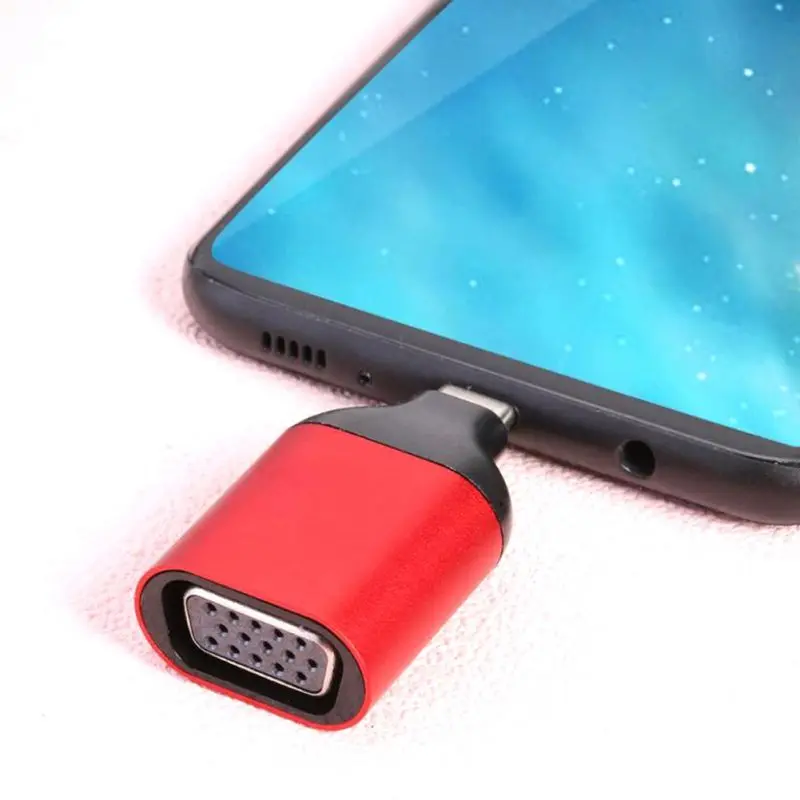 Новый адаптер USB C-VGA преобразователь Type C Plug-and-play для MacBook Pro 2019/2018 / Air 2018 Samsung Galaxy S10