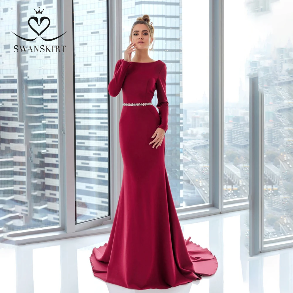 Элегантное свадебное платье с длинными рукавами и русалочкой Шикарная юбка