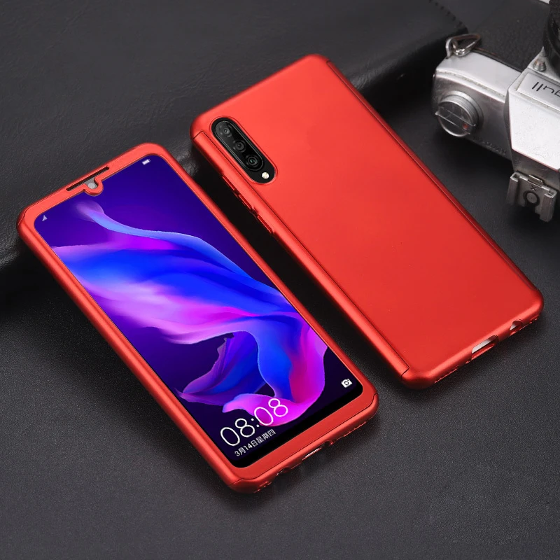 Для Galaxy A50 SM-A505F 360 градусов Полный матовый чехол с закаленным стеклом для samsung A30s