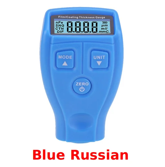 Blue Russian GM200 толщиномер для нанесения покрытия, измеритель толщины, измеритель толщины лаковой пленки для черных металлов, измеритель толщины краски для автомобиля - Цвет: Blue Russian
