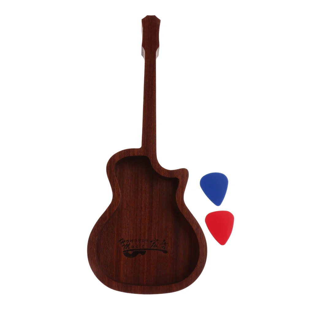 Durable Wooden Guitar Bass Pick Plectrums Box With 2pcs Picks | Спорт и развлечения