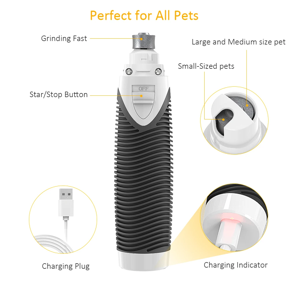 Популярная перезаряжаемая машинка для ногтей домашних животных USB Тихая