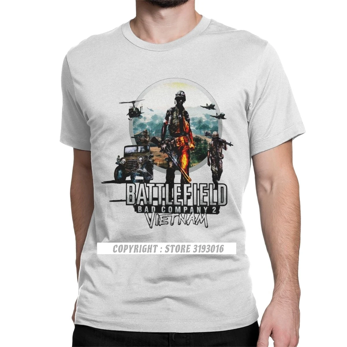 

Men T Shirt Battlefield Bad Company 2 Vietnam Humor Tee Shirt Battle Field War Shooter Games Tshirt Crew Neck Streetwear Graphic