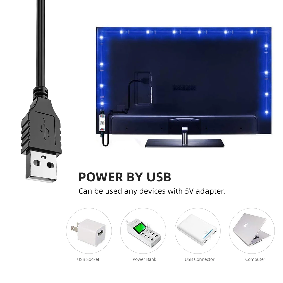 USB 5V Bluetooth LED Strip Light RGB 5050 Lights Tape 5m 10m 15m 20m TV Backlight Flexible Ribbon Room Decor Rope | Освещение