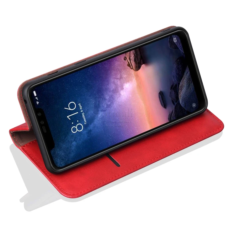 Винтажный кожаный флип-чехол для XiaoMI RedMI Note 6 pro Роскошный кошелек с отделением