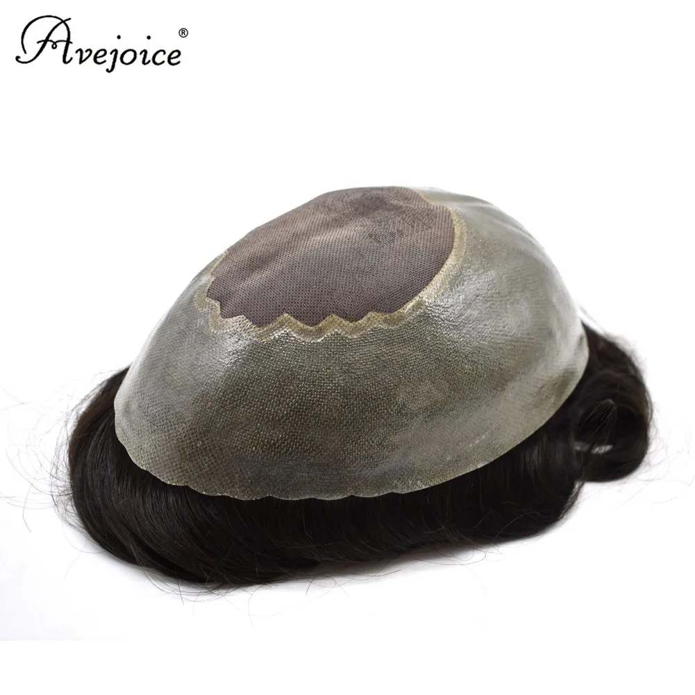 Мужской парик для мужчин s Hair system индийские человеческие волосы кружевные &amp моно