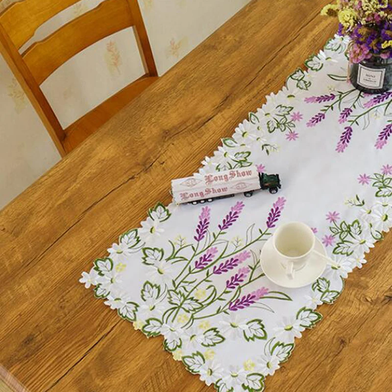 Домашняя скатерть пасторальная вышивка лавандовый узор для свадебной вечеринки