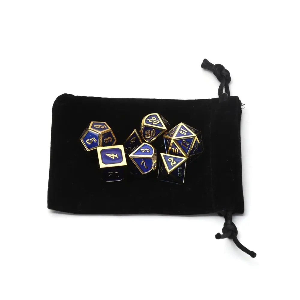 

CHENGSHUO rpg dice set.Classic gold and blue metal dice sets are used in all kinds of role-playing games.The digital dice forDND