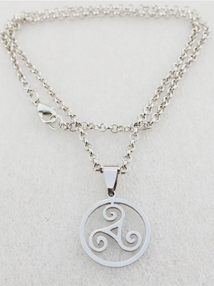 12 шт. подростковое ожерелье волка Triskelion Allison серебряная подвеска из нержавеющей