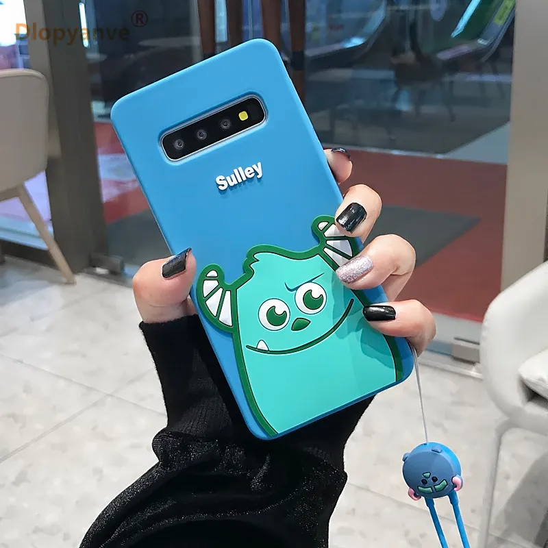 Мультяшные чехлы для телефонов Samsung Galaxy S8 S9 S10 Plus милые 3D монстры майка Салли