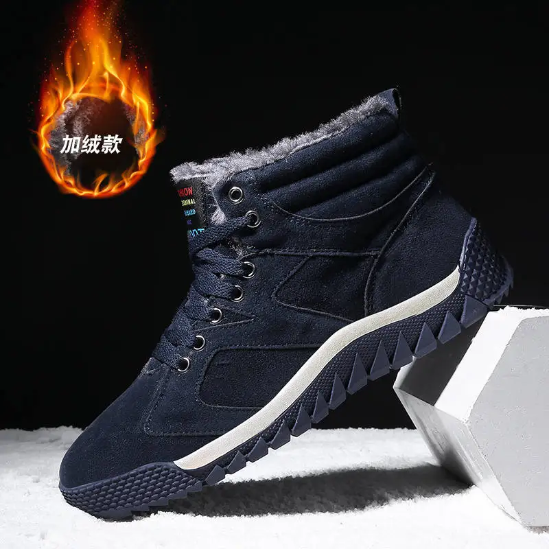 Murah Pria Sepatu Bot Musim Dingin Pria Sepatu Fashion Sepatu Bot Salju Ukuran Musim Dingin Sepatu Pergelangan Kaki Pria Sepatu Musim Dingin Sepatu Bot Hitam Biru Alas Kaki