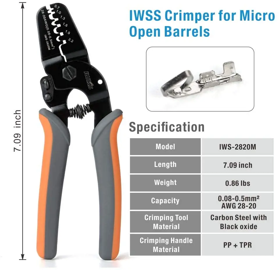 Набор мини-коннекторов IWS-2820 PH2.0/XH2.54 460 шт. обжимные клещи с открытым