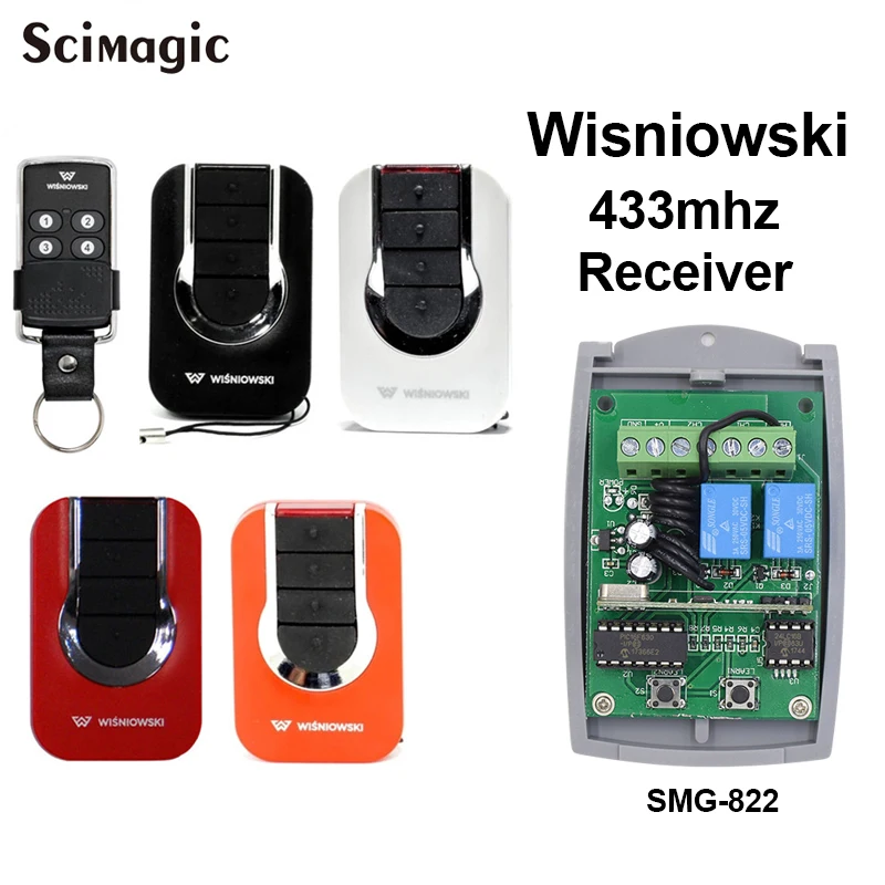

433,92 МГц Keeloq Wisniowski удаленный приемник 2 откатных ворот двери гаража дистанционный пульт приемник