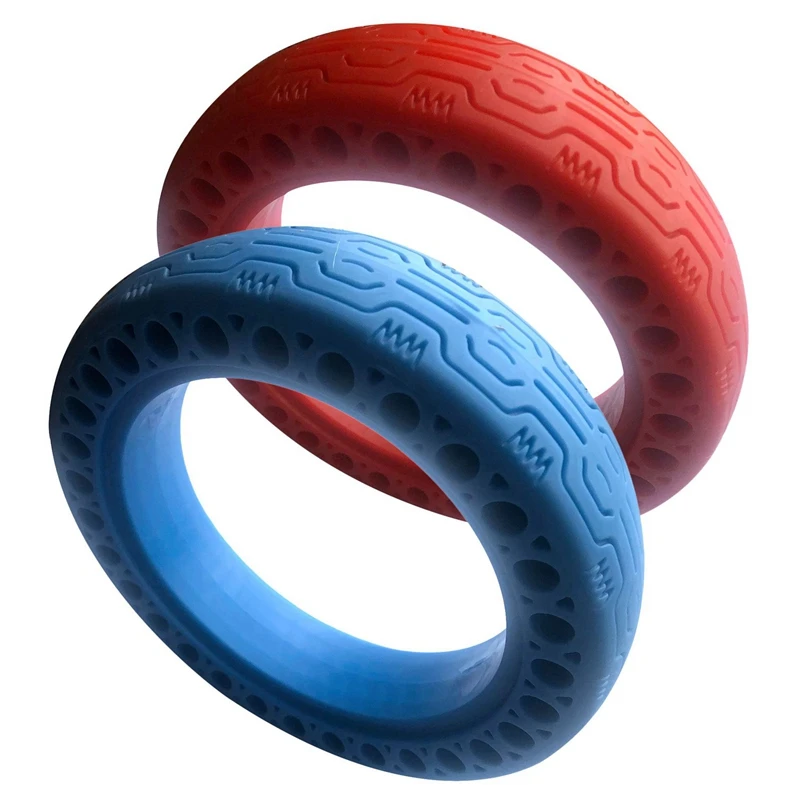 2 Pcs Durable Scooter Tyre Anti-Explosion Tire Tubeless Solid for Xiaomi Mijia M365/Ninebot Electric Scooter(Blue with Red) | Автомобили и