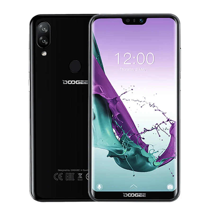 Obsidian black DOOGEE N10 мобильный телефон Octa Core, 3 Гб оперативной памяти, Оперативная память 32GB Встроенная память 5,84 дюймов FHD+ 19:9 Дисплей 16.0MP Фронтальная камера 3360 мАч Android 8,1 4glte - Цвет: Obsidian black
