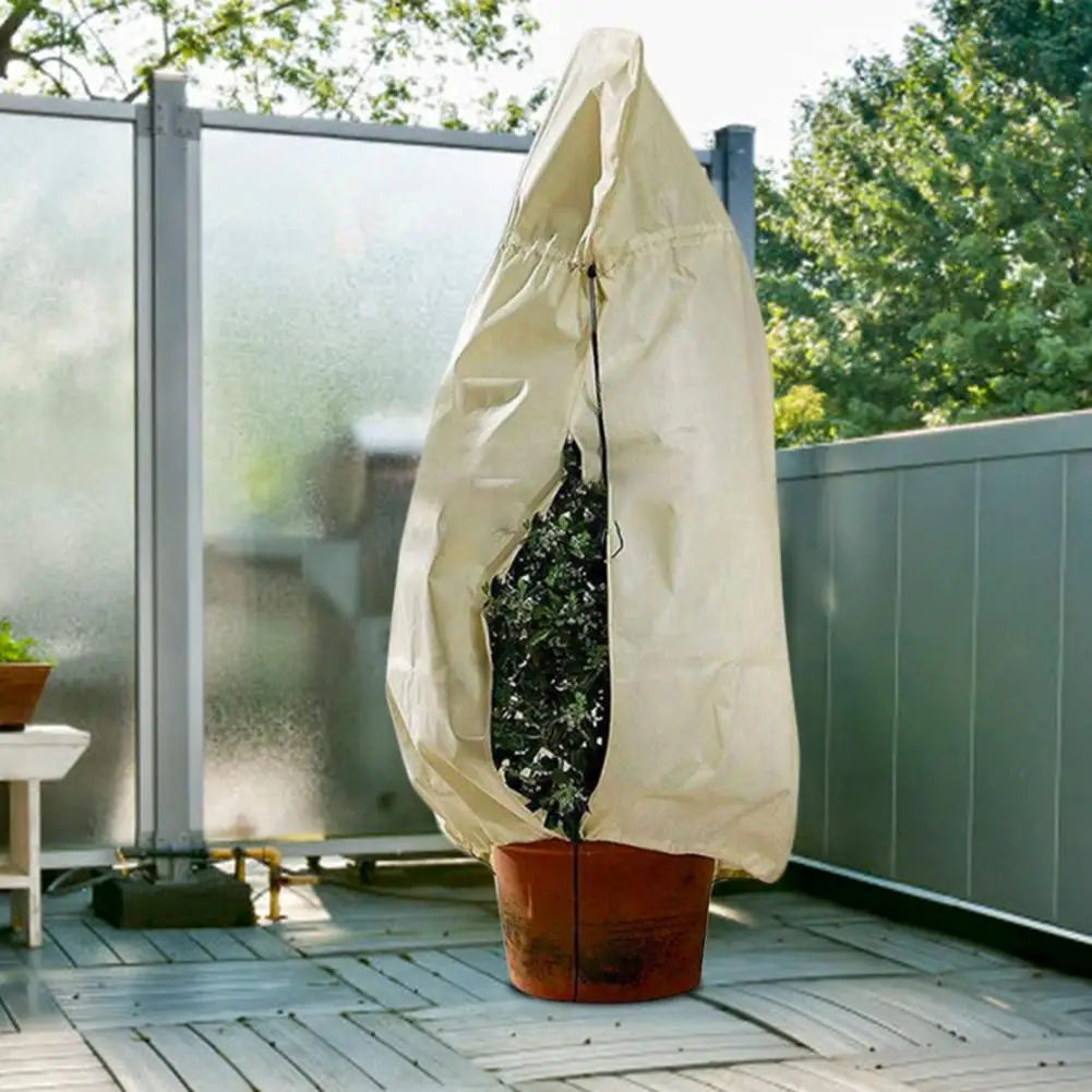 

Winter Home Garden Plant Cover Frost Freeze Protection Cover Non-woven Fabric Small Tree Shrub Potted Plant Protecting Bag