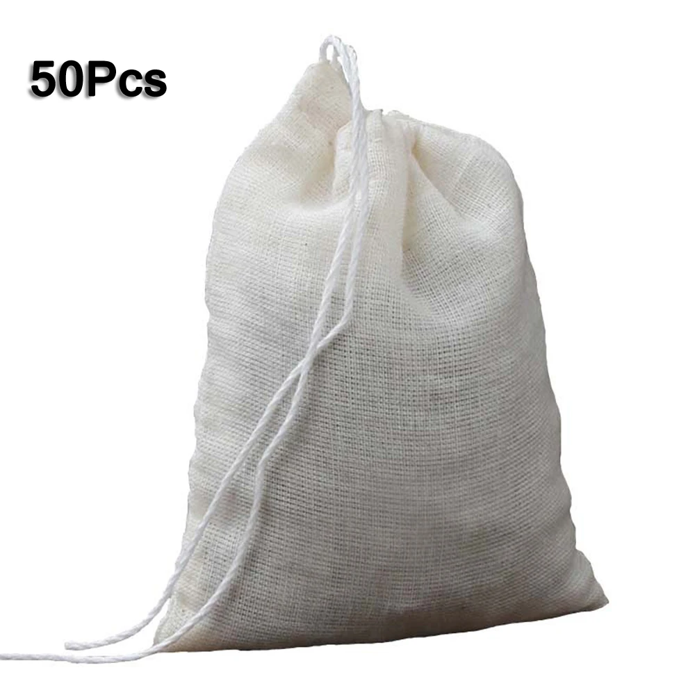

50pcs Food Nut Milk Tea Fruit Juice Nylon Mesh Net Strain Herb Filter Bag Multi-functional Teaware Kitchen Tools & Gadgets