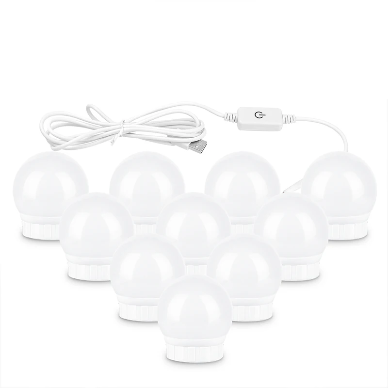 Скайрин LED 12V Лампа для зеркала с макияжем с зеркальными лампами Холливуда с плавной регулировкой яркости настенная лампа 6 10 14 ламп для туалетного столика.