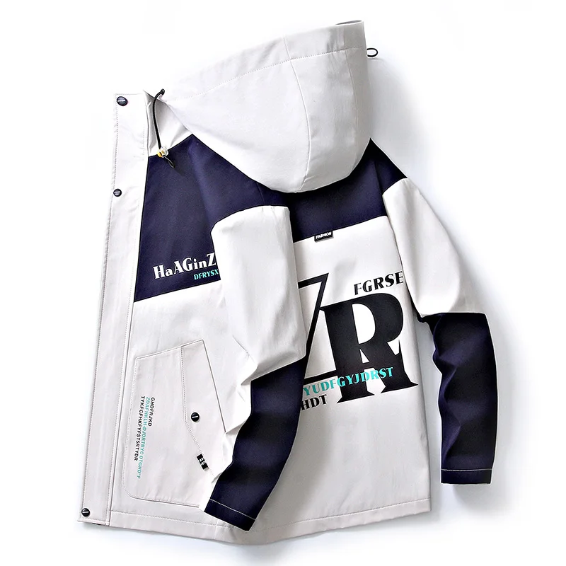 

2021 Spring Windbreaker Jacket Men Outdoor Hooded Male Comfortable Streetwear Zipper Brand Clothing Plus Size 3XL