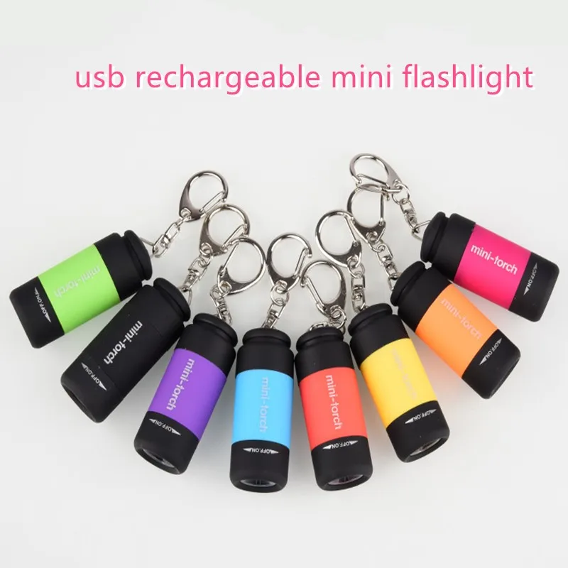 Супер Яркий Мини Портативный usb Перезаряжаемый фонарик брелок светодиодный