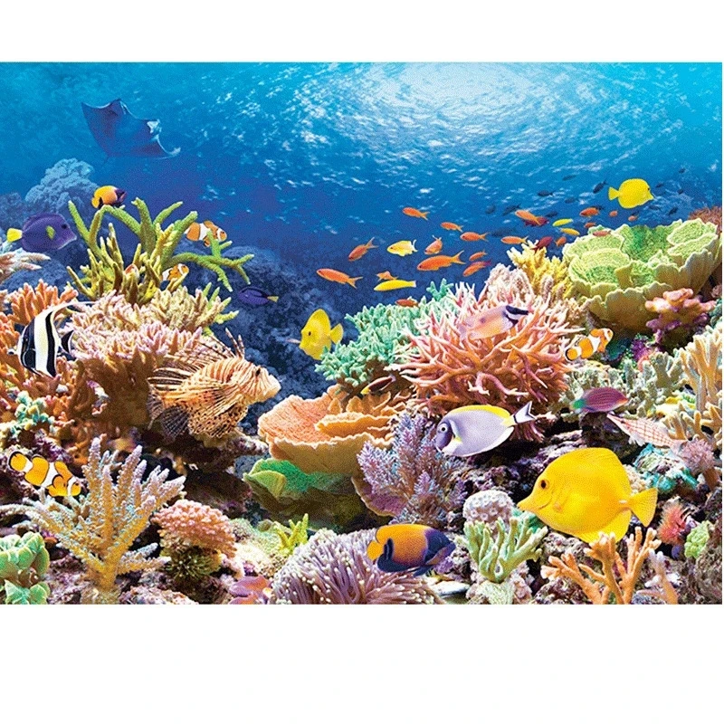 

Полная Алмазная квадратная Алмазная 5D DIY Алмазная картина с изображением рыб и морского дна Алмазный вышитый крестиком Стразы мозаика