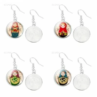 russian doll dangle earrings russian doll round drop earrings jewelry earrings for women student girls gifts