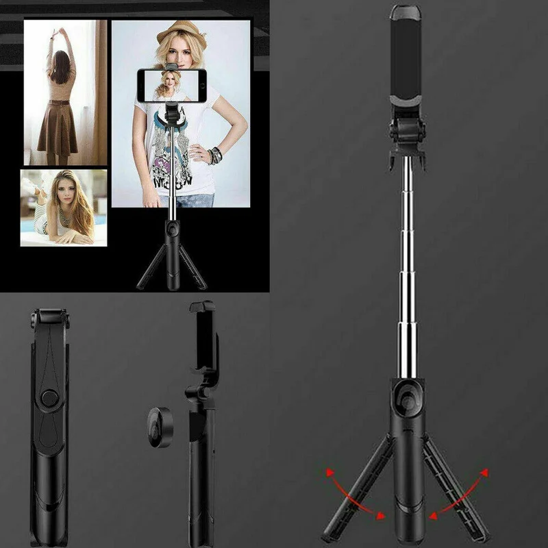 4 в 1 Беспроводная Bluetooth селфи палка Универсальный раздвижной штатив с