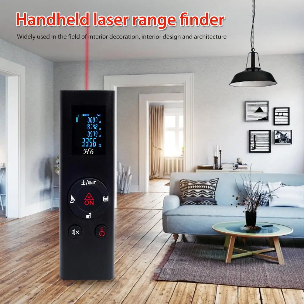 

40M Smart Digital Laser Distance Meter Range Portable USB Charging Rangefinder Mini Handheld Distance Measuring Meter Black