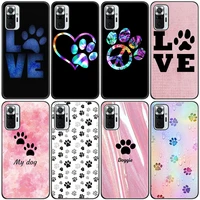 best friends dog paw silicone phone case for xiaomi redmi note 11 10 9 8 pro 11t 10t 10s 9s 8t 9 9a 9c 9t black soft cover coque