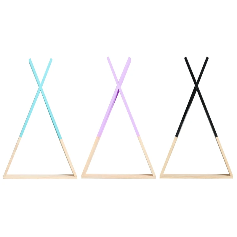 

Triangular Wooden Shelf Household Wall Decoration Shelf Children's Room Decoration Living Room Storage Shelf