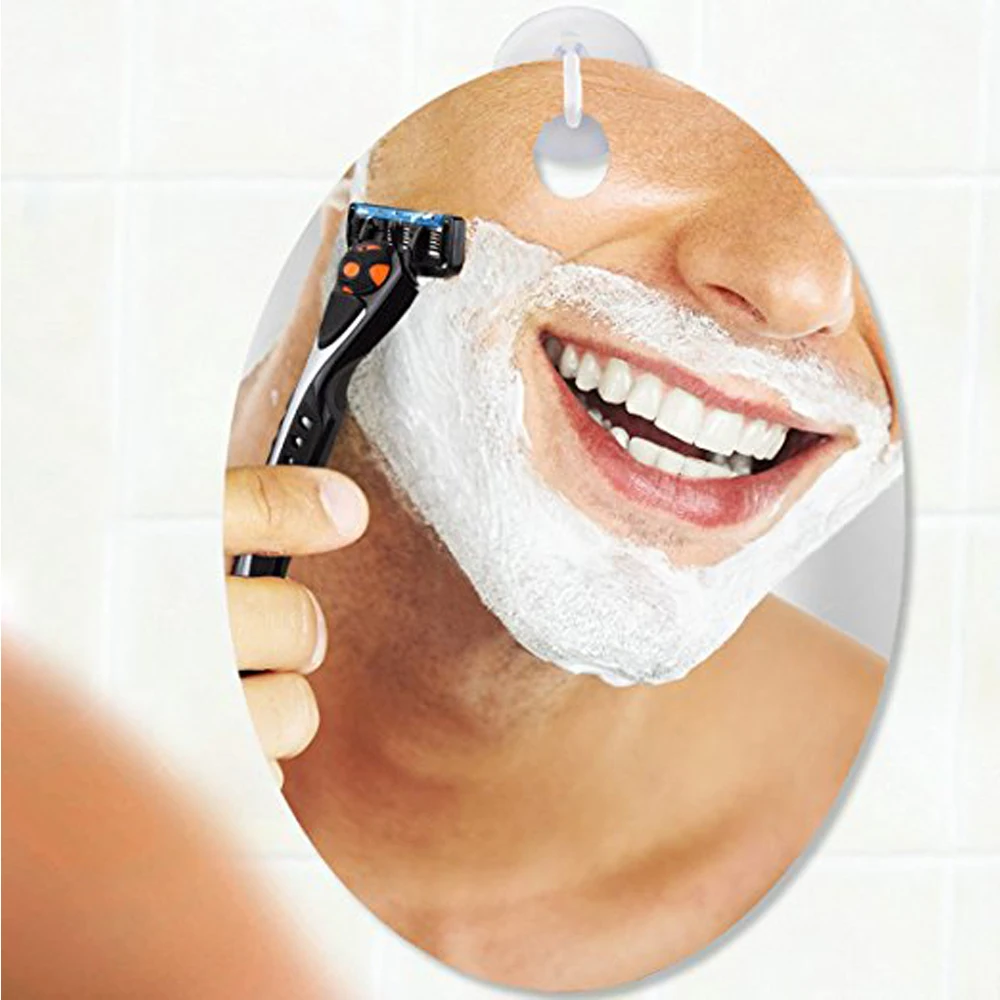 Зеркало для душа QSHAVE Fogless большой размер с присоской и клеевым крючком идеально