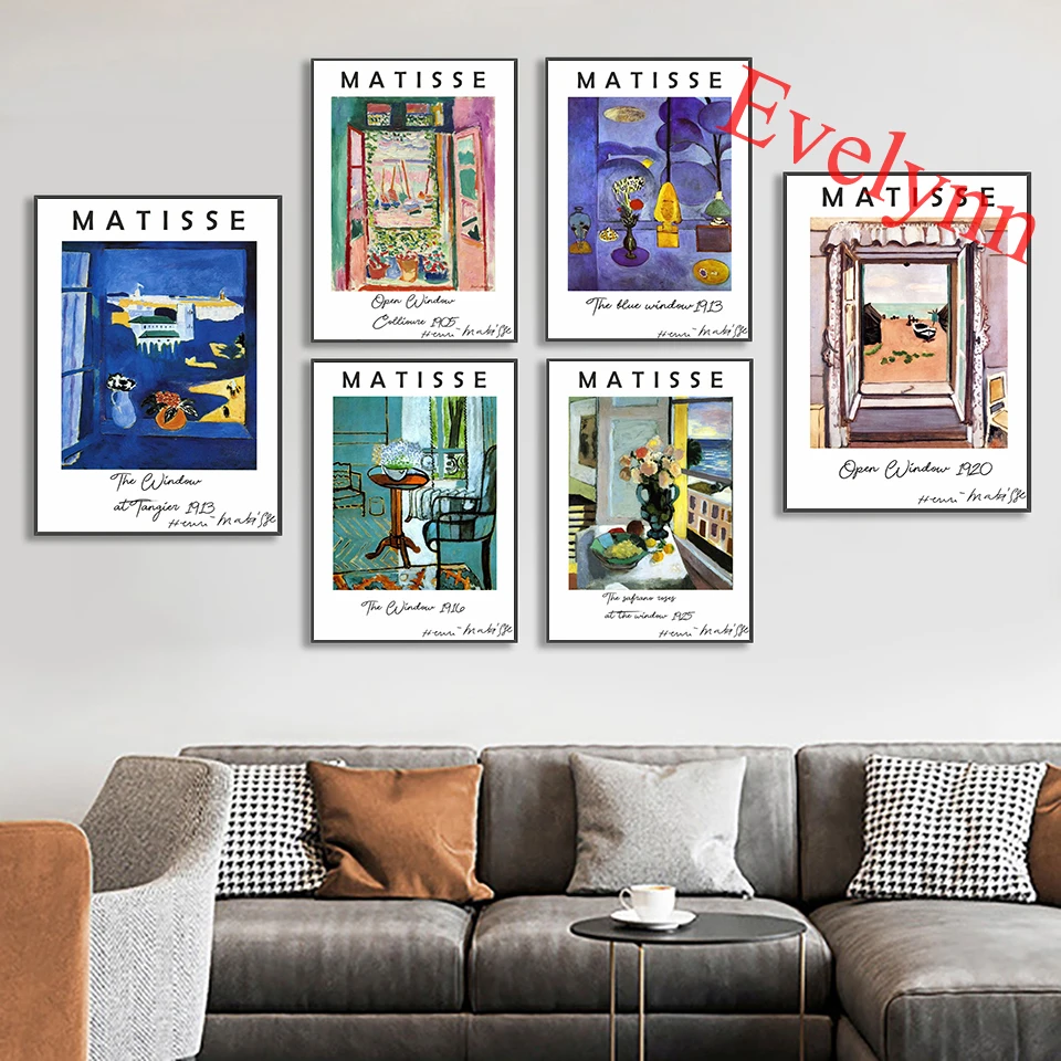

Henri Matisse Print Window Abstract Posters And Prints Wall Art Picture Home Decor,Open Windows Matisse Wall Art Canvas Painting