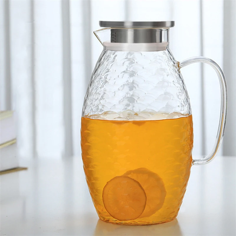 Стеклянный Горшок для воды большой емкости с рыбьей чешуей термостойкий