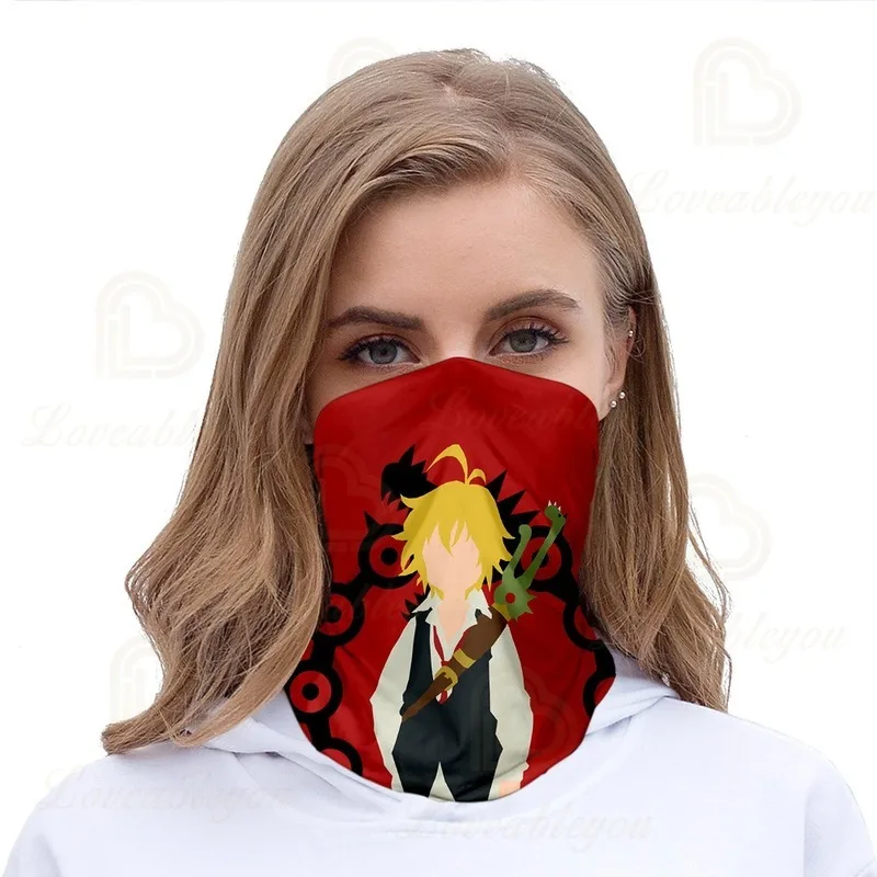 

Japan Anime The Seven Deadly Sins Scarf Neck Warmer Neck Gaiter Men Women Half Face Head scarf Shield Headband Headwear