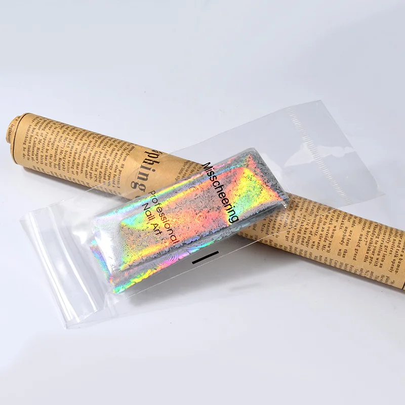 

8pcs Set Holographic Nail Foil Sticker Peacock Flower Laser Nail Art Transfer Foil Sticker Slider Starry Decoration Decal