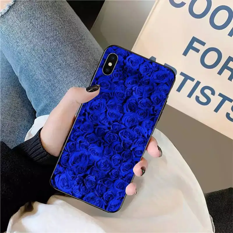 

Blue rose art Phone Case for iPhone 11 12 pro XS MAX 8 7 6 6S Plus X 5S SE 2020 XR mini
