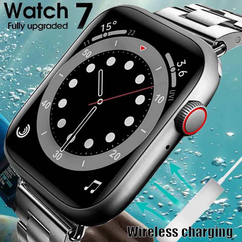Умные часы W37 Pro со стальным браслетом для мужчин и женщин умные 2021 с беспроводным