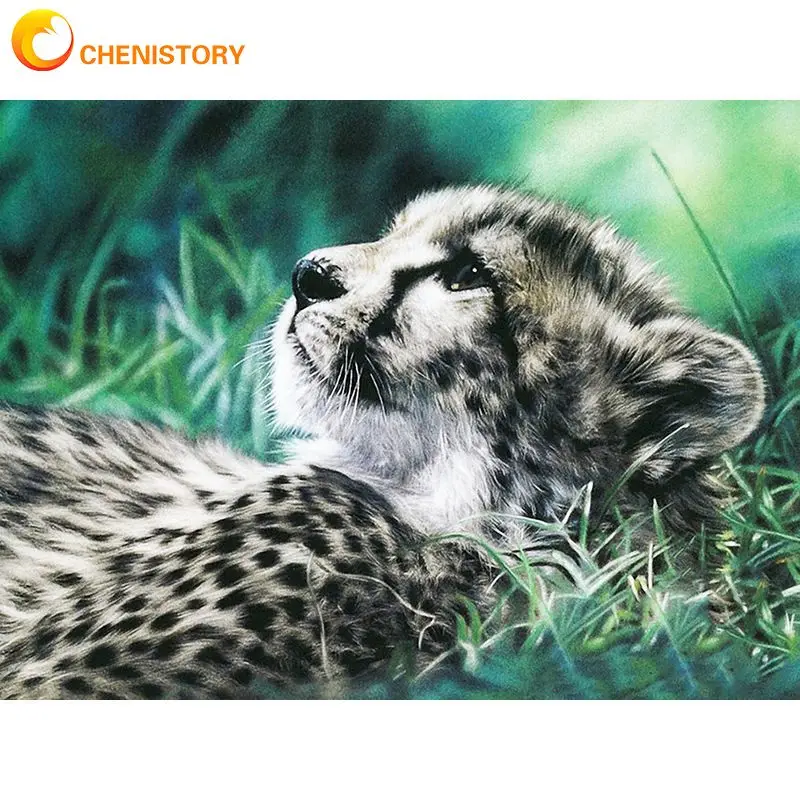 

CHENISTORY 60x75cm Frame Paint By Number For Adults Lions Animals Picture By Numbers Acrylic Paint On Canvas Home Decors Art