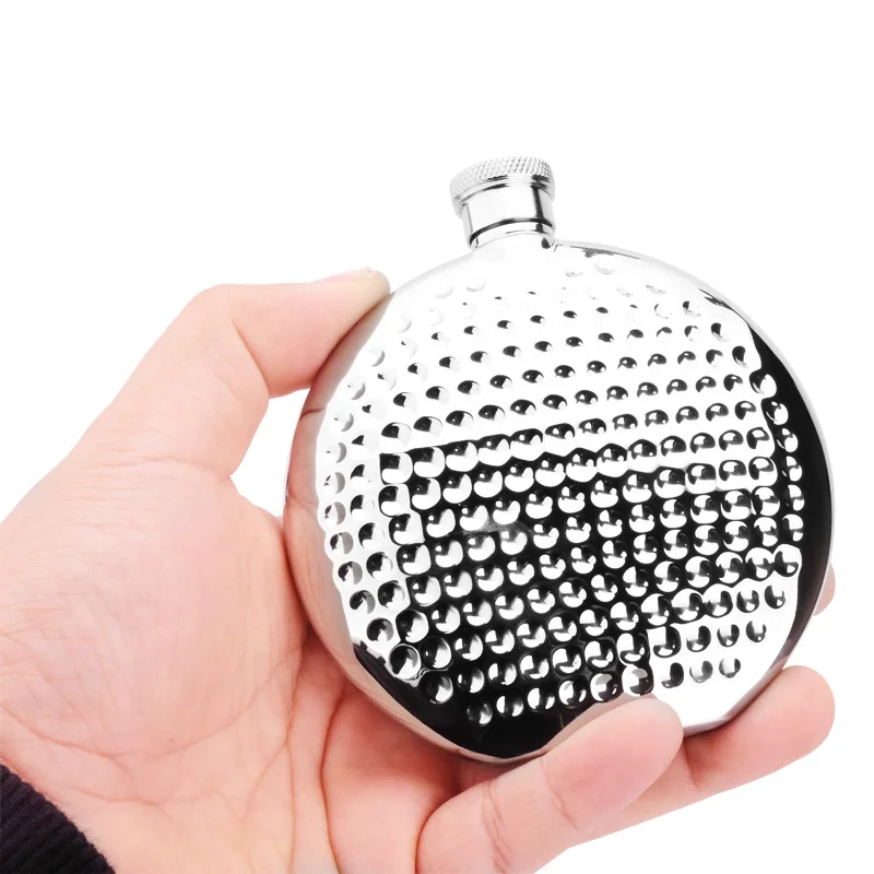 Круглая фляжка из нержавеющей стали 304 портативная круглая мини бутылка для вина