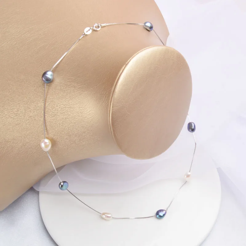 Женское Ожерелье из натурального пресноводного жемчуга ASHIQI в стиле барокко с