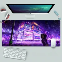 anime colorful neon city mouse pad custom hd mouse pad gamer keyboard pad mousepad mouse mat natural rubber mouse pad home