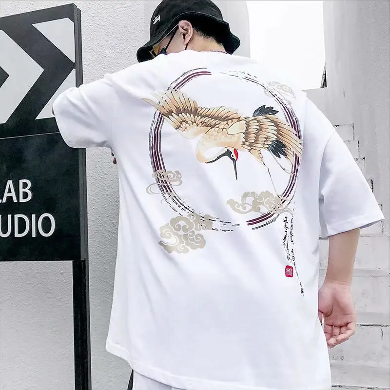 

Chinese Style Short Sleeve T-shirt Hip Hop Punk Men's Summer T-shirt