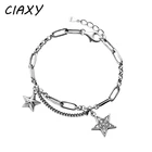 CIAXY 925 стерлингового серебра двойной звезды браслет для женщин пары тайский серебряный браслет-цепочка в стиле ретро Роскошные ювелирные изделия вечерние подарок